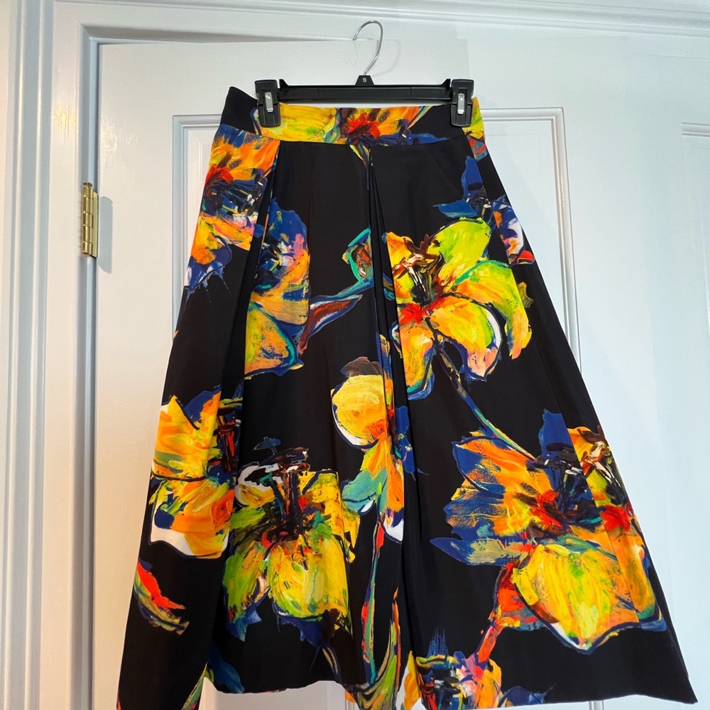 Milly Floral Black Skirt